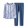thumbnail image 1 of WOYY Boys Cotton Pajama Sets Snug Fit Long Sleeve Top Pants Loungewear Kids PJs, 1 of 3