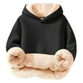 thumbnail image 1 of WOYY Teen Boys Cozy Warm Lined Hoodie Solid Color Hooded Sweatshirt, Sizes 15-16, 1 of 3