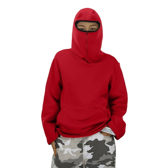 WOYY Teen Boys Hoodie Solid Soft Pullover Ninja Hooded Sweatshirt, Sizes 13-14
