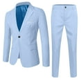 thumbnail image 1 of WOYY Teen Boys Formal Suit Solid Color Long Sleeve Blazer Pants Outfits for Children, 1 of 2