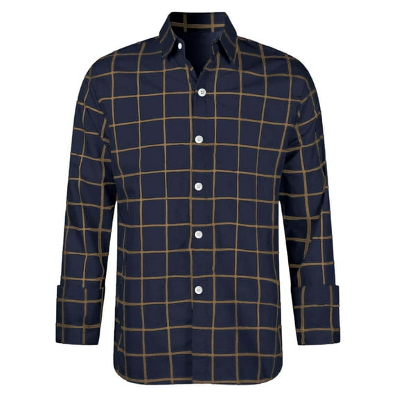 WOYY Boys Plaid Long Sleeve Shirt Unisex Casual Button Down Shirt, Sizes 13-14
