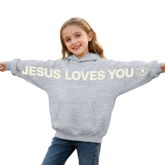 WOYY Boys Hoodie Fashion Letter Print Lined Hooded Sweatshirt, Sizes 13-14