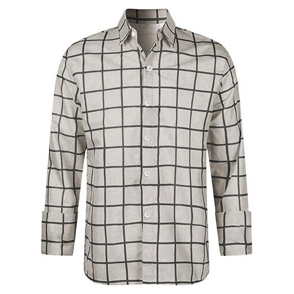 WOYY Teen Boys Plaid Long Sleeve Shirt Unisex Casual Button Down Shirt, Sizes 13-14