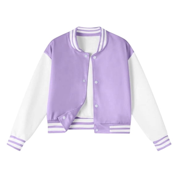 WOYY Girls Baseball Jacket Casual Athletic Varsity Bomber Jacket, Sizes 13-14