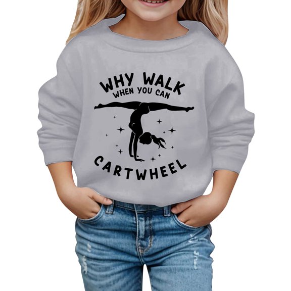 WOYY Teen Girls Graphic Sweatshirt Kids Crew Neck Pullover Sweatshirts, Sizes 13-14