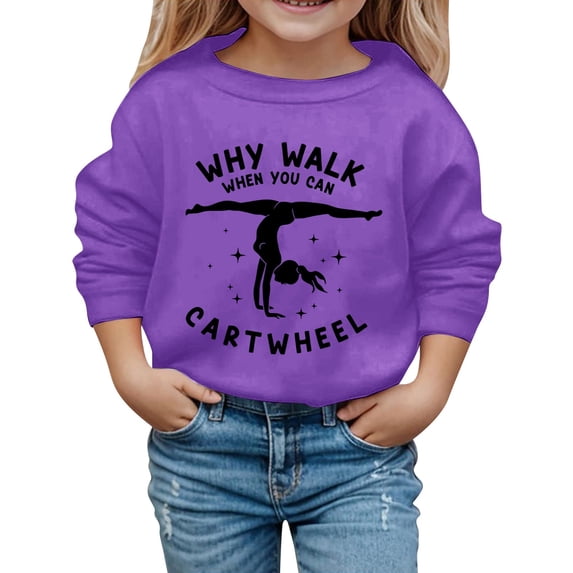 WOYY Girls Graphic Sweatshirt Kids Crew Neck Pullover Sweatshirts, Sizes 13-14