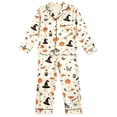 thumbnail image 1 of WOYY Teen Girls Halloween Pajamas Long Sleeve Button Front Shirt Pants Sleepwear Set, 1 of 4