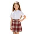 thumbnail image 1 of WOYY Teen Girls Plaid A Line Skirt Preppy High Waisted School Skirt with Elastic Waist,Red, 1 of 3