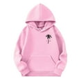thumbnail image 1 of WOYY Teen Girls Preppy Hoodie Palm Print Casual Hooded Sweatshirt, Sizes 13-14, 1 of 3