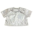 thumbnail image 1 of WOYY Teen Girls Shiny Crop Top Slim Fit Stretch Short Sleeve T Shirt Tee, Sizes 13-14, 1 of 3
