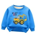 thumbnail image 1 of WOYY Toddler Boy's Sweatshirt Warm Cartoon Excavator Print Pullover Sweatshirts, 1 of 2