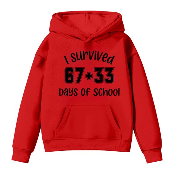 WOYY Toddler Boys Back To School Hoodie Letter Print Pullover Hooded Sweatshirt, Sizes 2-3T