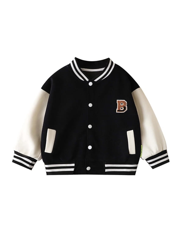 Toddler Boys Baseball Jacket Varsity Bomber Jacket Activewear Clothes, Sizes 2-3T