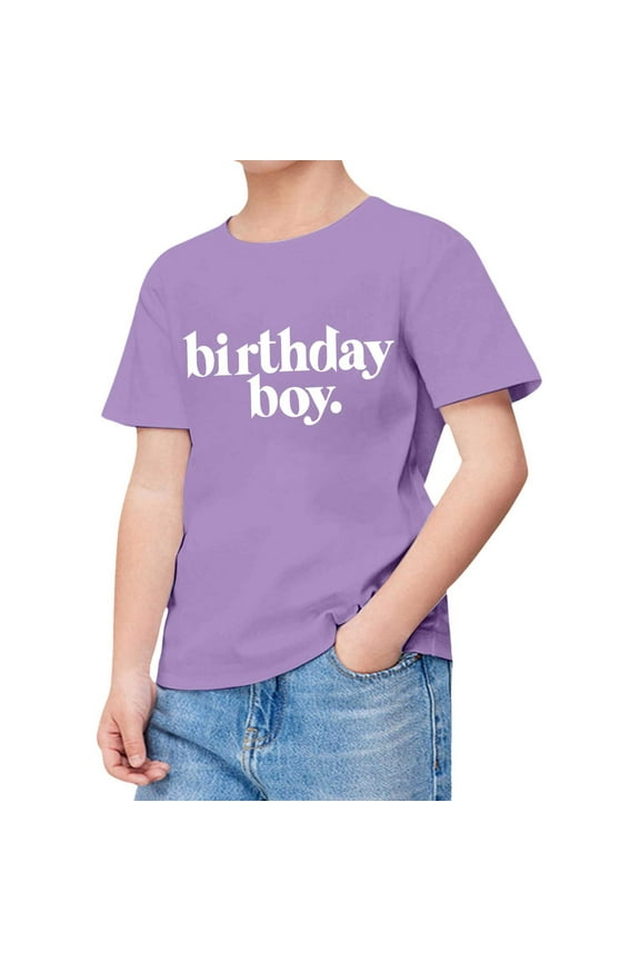 Toddler Boys Birthday T-Shirt Letter Print Short Sleeve Tee Summer Casual T Shirt