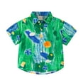 thumbnail image 1 of WOYY Toddler Boys Button-Up Shirt Cartoon Print Short Sleeve Beach Summer Shirt for Kids, 1 of 3
