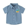 thumbnail image 1 of WOYY Toddler Boys Button down Shirt Short Sleeved Collared Shirt Comfortable Casual Shirts, 1 of 3