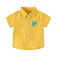 thumbnail image 1 of WOYY Toddler Boys Button down Shirt Short Sleeved Collared Shirt Comfortable Casual Shirts, 1 of 3