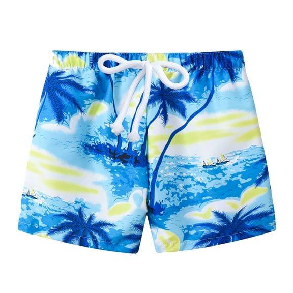 WOYY Toddler Boys Cartoon Print Beach Shorts Elastic Waist Casual Shorts, Sizes 2-3T