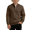 thumbnail image 1 of WOYY Toddler Boys Casual Active Sweatshirt Half Zip Long Sleeve Pullover Shirt, Sizes 4-5T, 1 of 3