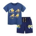 thumbnail image 1 of WOYY Toddler Boys Casual Outfits Excavator Print Short Sleeve T Shirt Shorts Set, Size 2-8, 1 of 8