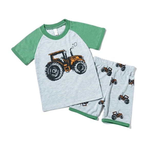 WOYY Toddler Boys Casual Shorts Set Cotton Short Sleeve T Shirt Shorts Outfits, Sizes 2-3T