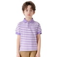 thumbnail image 1 of WOYY Toddler Boys Casual Striped Polo Shirt Short Sleeve Versatile T-Shirt, Sizes 1-8, 1 of 7