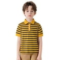 thumbnail image 1 of WOYY Toddler Boys Casual Striped Polo Shirt Short Sleeve Versatile T-Shirt, Sizes 1-8, 1 of 7