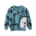 thumbnail image 1 of WOYY Toddler Boys Casual Sweater Cartoon Dinosaur Knit Round Neck Pullover Jumpers, 1 of 5