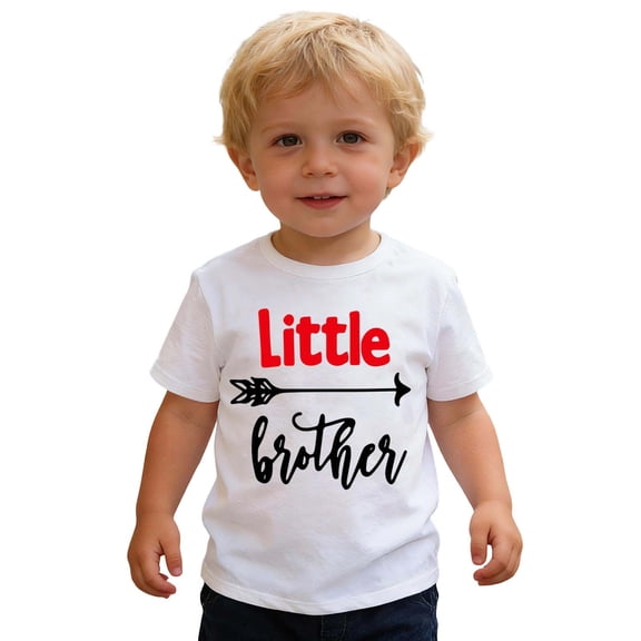 WOYY Toddler Boys Casual T Shirt Letter Print Short Sleeve Round Neck T-Shirt, Sizes 2-3T