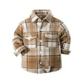 thumbnail image 1 of WOYY Toddler Boys Classic Plaid Flannel Jacket Long Sleeve Button Down Shirt Shacket Coat, 1 of 5