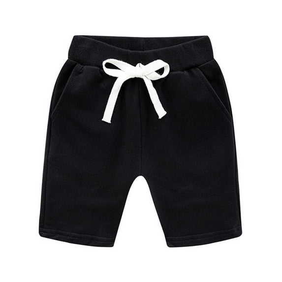 WOYY Toddler Boys Cotton French Terry Shorts Solid Color Elastic Waist Shorts, Sizes 2-3T