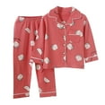 thumbnail image 1 of WOYY Toddler Boys Cotton Outfit Set Long Sleeve Button Shirt Pants Sleepwear, Sizes 4-5T, 1 of 3
