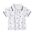 thumbnail image 1 of WOYY Toddler Boys Short Sleeve Polo Shirt Cartoon Prints Summer Casual T-Shirt for Kids, 1 of 4
