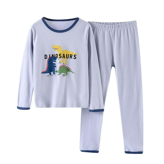 WOYY Toddler Boys Dinosaur Print Long Sleeve Sleep Tshirt and Pants Pajama Sets Loungewear
