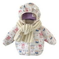 thumbnail image 1 of WOYY Toddler Boys Down Padded Coat Children's Cute Cartoon Hooded Jacket, Sizes 2-3T, 1 of 3