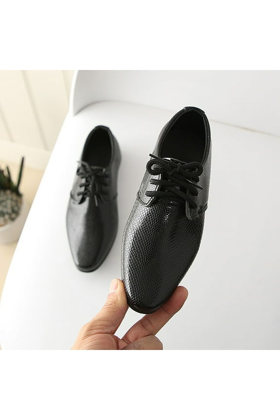 Toddler Boys Dress Shoes Lace-Up Pu Leather Shoes Kids Non Party Shoes