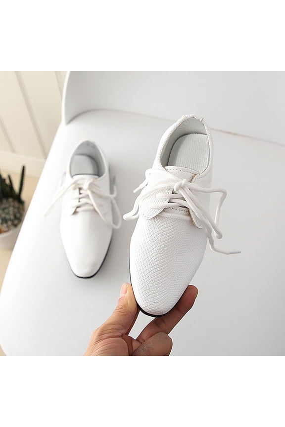 Toddler Boys Dress Shoes Lace-Up Pu Leather Shoes Kids Non Party Shoes