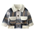 thumbnail image 1 of WOYY Toddler Boys Fleece Lined Plaid Coat Winter Jacket with Turn Down Collar, Sizes 2-3T, 1 of 3