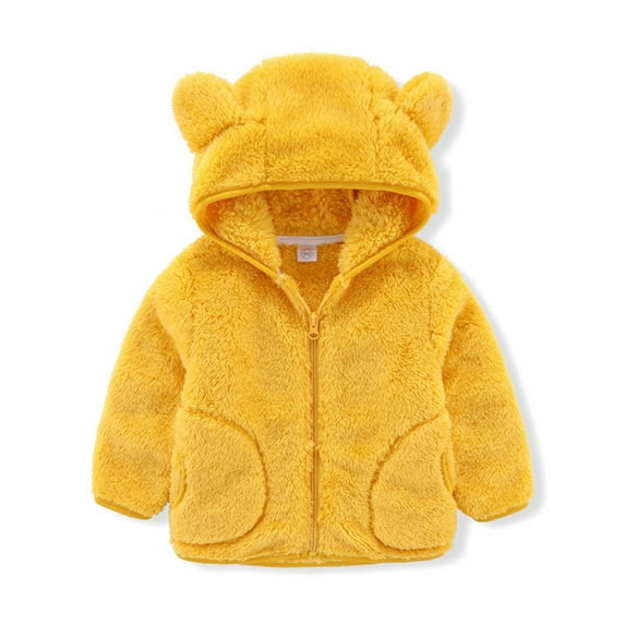 WOYY Toddler Boys Fleece Winter Coat Zip Up Cute Bear Ears Hooded Jacket, Sizes 2-3T