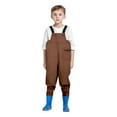 thumbnail image 1 of WOYY Toddler Boys Footed Waders Adjustable Suspenders Overalls with Zipper Pocket, Sizes 2-3T, 1 of 7