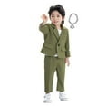 thumbnail image 1 of WOYY Toddler Boys Formal Suit Solid Long Sleeve Blazer Suit Jacket Pants Set, Sizes 2-3T, 1 of 8