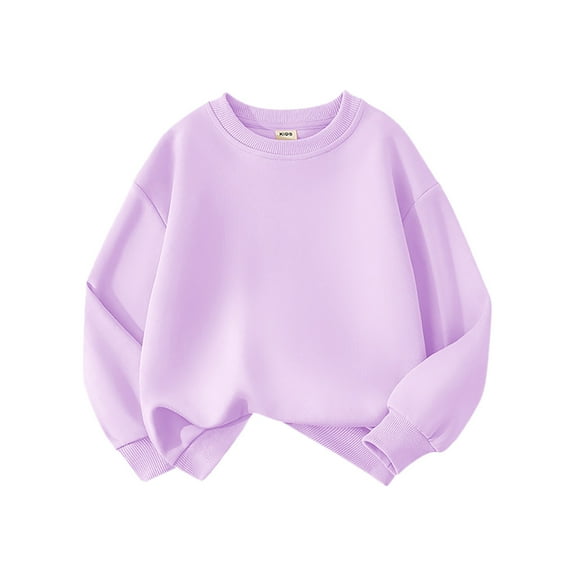 WOYY Toddler Boys Girls Sweatshirt Solid Unisex Long Sleeve Pullover Top, Sizes 3-4T