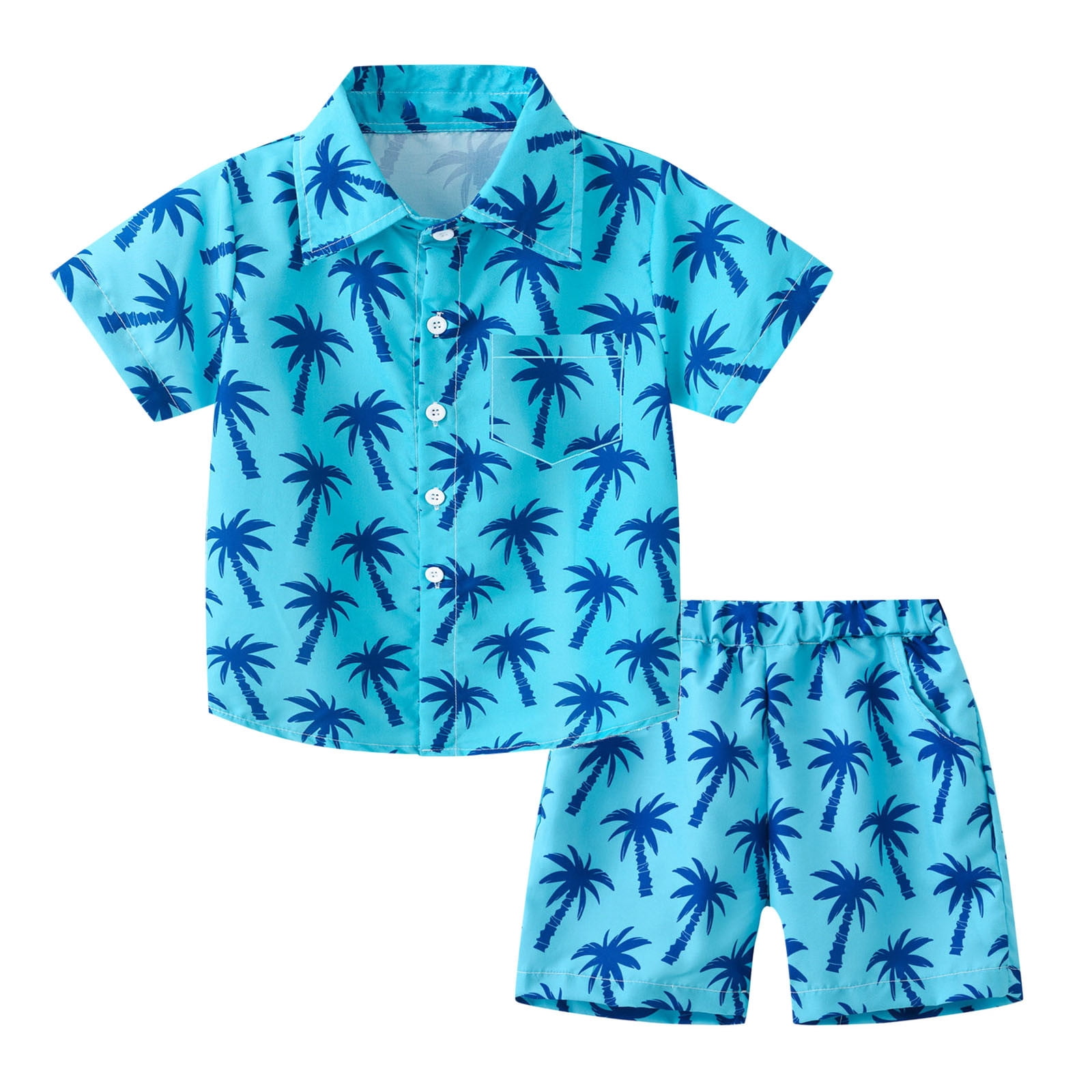 Boys Button Down Shirt & Shorts Set main image 1