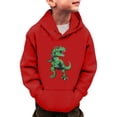 thumbnail image 1 of WOYY Toddler Boys Hoodie Cartoon Dinosaur Print Pullover Hooded Sweatshirt with Pockets, 1 of 4