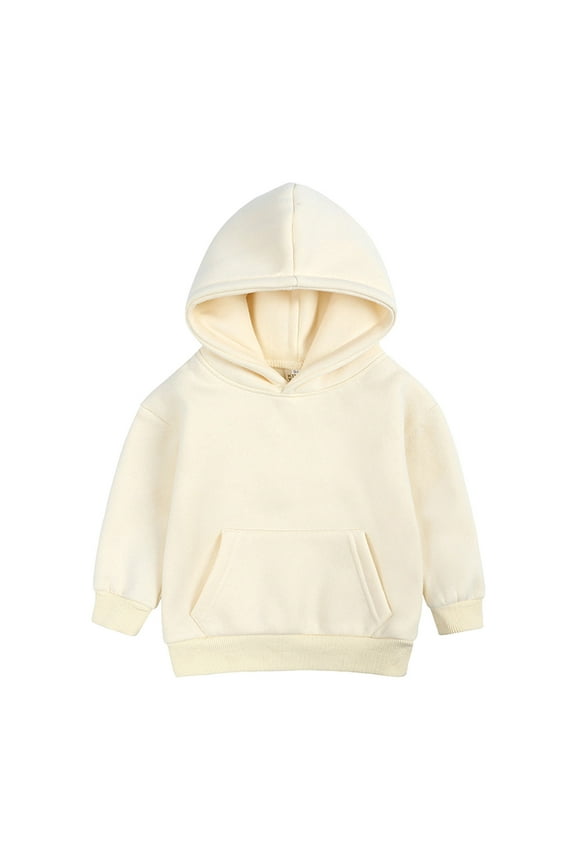 Toddler Boys Hoodie Children Solid Thick Warm Hooded Pullover Sweatshirt