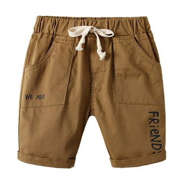 WOYY Toddler Boys Letter Print Shorts Elastic Waist Play Shorts, Sizes 2-3T