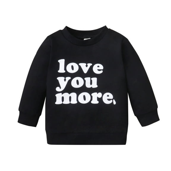 WOYY Toddler Boys Letter Print Sweatshirt Cotton Crew Neck Pullover Shirt, Sizes 2-3T