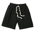 thumbnail image 1 of WOYY Toddler Boys Lightweight Linen Shorts Elastic Waist Relaxed Fit Beach Shorts, Black, 1 of 3