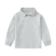 thumbnail image 1 of WOYY Toddler Boys Long Sleeve Casual Polo Shirt Solid Color School Uniform Tops Undershirt, 1 of 3