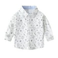 thumbnail image 1 of WOYY Toddler Boys Long Sleeve Shirt Star Print Button Down Shirt for Kids, Sizes 2-3T, 1 of 7